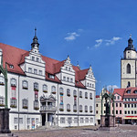 Lutherstadt Wittenberg mit Martin Luther Statue