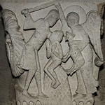 Chapiteau Le Sacrifice d'Isaac, nef de la cath&eacute;drale saint Lazare d'Autun