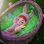 Caught the Easter Bunny sleeping. Hope she has already made it to your house. Happy Easter!