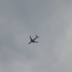 JAL B737 above JR Sendagaya Station