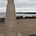 Stone Lighthouse Sculpture, Seaham, County Durham, England.