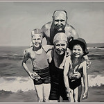 "Famille am meer" 1964 Gerhard Richter, MKM Museum K&uuml;ppersm&uuml;hle, Duisbourg, Rh&eacute;nanie-du-Nord-Westphalie, district de D&uuml;sseldorf, Deutschland, Allemagne
