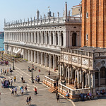 View from the Terrace of St. Mark's Basilica to the Marciana Library and Loggetta del Sansovino