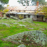 Mt Pleasant Sth Aust. Derelict workers stone cottages at Rosebank historic sheep station. Established by George Melrose in 1842 or 1843. George Melrose died in 1894. His ancestors still run the property.