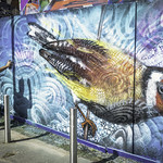 20230729_Street artist N4T4 working on a mural at the Cheltenham Paint Festival 01