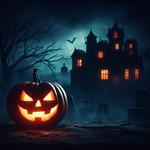 Halloween night - glowing jack-o-lantern - haunted house - Dall-E AI (4)
