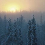 Sunset At &Auml;k&auml;slompolo, Kolari, Lapland, Finland.
