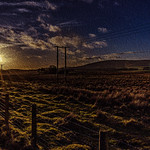 Setting Sun growing shadows over Auchencorth Moor Hare Moss near the Gowk Stane 2 of 4