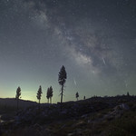 Lyrids and Milky Way over Plumas County California