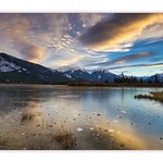 Mt. Rundle sunrise from frozen Vermilion Lake, Banff Canada-2018