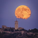 Full Moon Rising over the Old Town of Trujillo