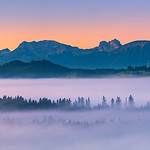 Panoramic sunrise in the Allg&auml;u - Germany