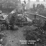 c1910: William Hooper on roof garden, 6 Cromwell Street, Swindon (Postcard)