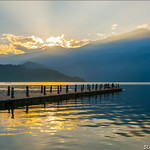 L26854,日月潭,朝霧碼頭,碼頭,遊艇,船,清晨,南投縣,魚池鄉,日出