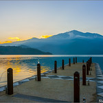 L26841,日月潭,朝霧碼頭,碼頭,遊艇,船,清晨,南投縣,魚池鄉,日出