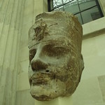 Queen Elizabeth II Great Court - British Museum - to the Ancient Egyptian galleries - Two heads of Pharaoh Amenhotep III