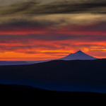 Mt Taranaki from Mt Ruapehu at sunset