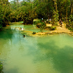 lower pools/falls viewed from upper fall - kousang si waterfall