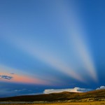 Anticrepuscular rays, Opposite the sun. Manasarovar, Tibet