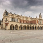 Rynek Glowny- Crakow (Bazylica Mariacka & Sukiennice) Rzeczpospolita Polska - Poland. Pano with 4 photos