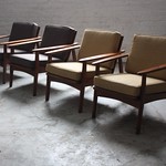 Alluring Mid Century Danish Modern Walnut Lounge Chairs (1960s)