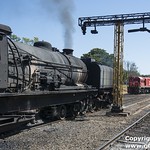 15th Class Garratt 414 and Zambia Railways shuttle arriving, Victoria Falls