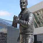 Captain Johnnie Walker stands guard at Liverpool Pier