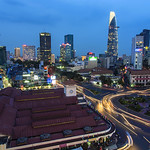 View over Bến Th&agrave;nh Market, Saigon