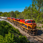 Eastbound KCS Empty Grain Train at Independence, MO