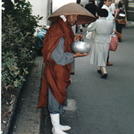 Buddhist monk begging