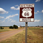 Historic Route 66 Sign in Hydro, Oklahoma