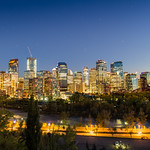 Calgary Skyline Night with star