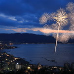 Fireworks in Lake Suwa