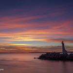 sunset over the lighthouse