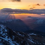 sunrise over the trossachs from the cobbler