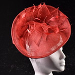 Mentari DC1-red fascinator