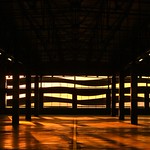 sunset in the parking lot