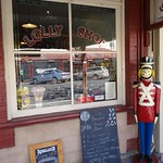 Strathalbyn. High Street. The Old Lolly Shop with soldier guard.