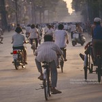 Saigon, cycling in late evening light