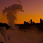 Niagara Falls Sunset- (photo shot from Rainbow Bridge)