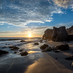 Best Malibu Sunset! Red, Yellow, Orange Clouds! Magical El Matador Beach Sunset! Nikon D810 HDR Photos Dr. Elliot McGucken Fine Art Photography! 14-24mm Nikkor Wide Angle F/2.8 Lens !