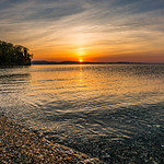 Colorful Spring Sunset over Lake Champlain