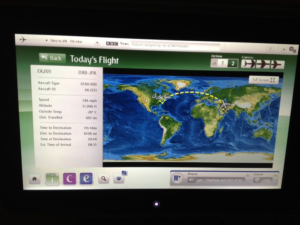 Review of Emirates flight from Dubai to New York in Economy