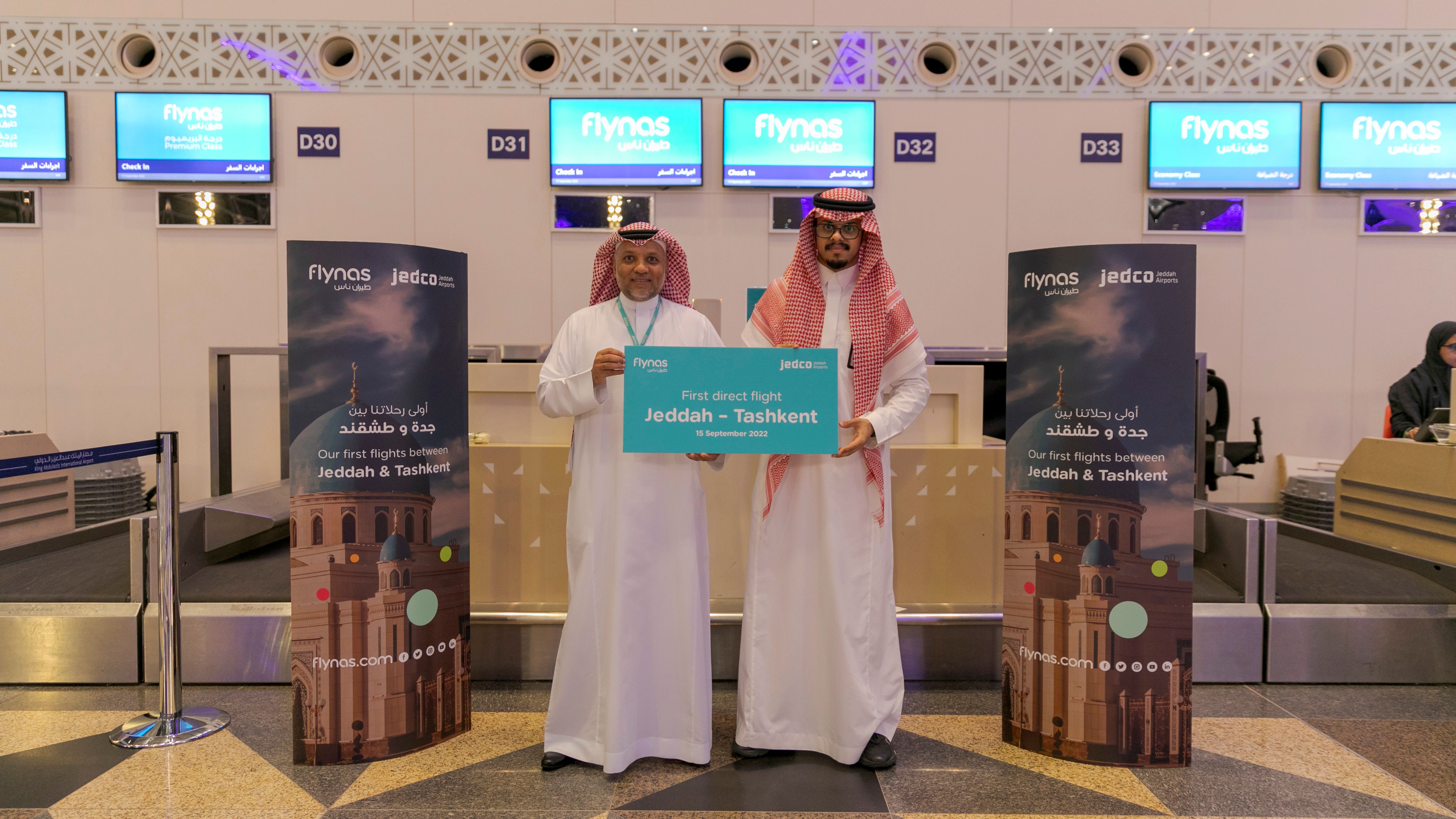 Flynas celebrates launching a direct flight between Jeddah and Tashkent