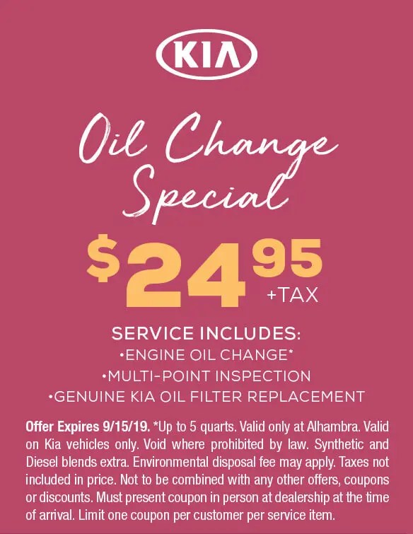 Kia Service Coupons Kia Of Alhambra Dealership In Los Angeles