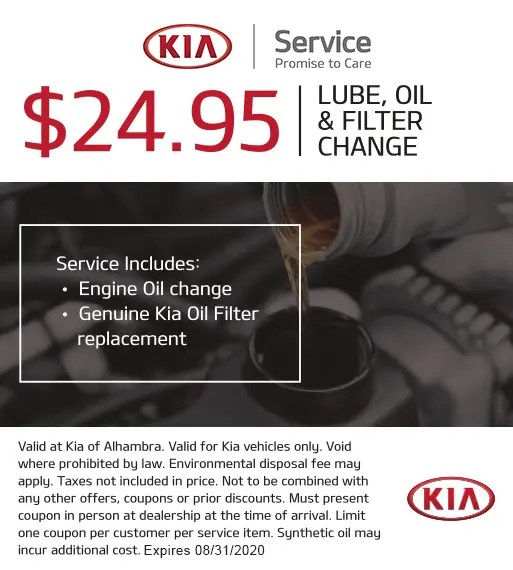 Kia Service Specials Kia Service Coupons Kia Of Alhambra