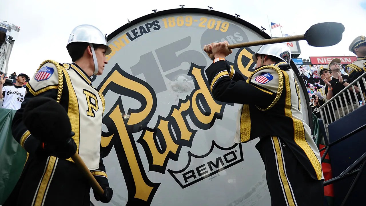 Purdue's Big Bass Drum sidelined for football game vs. Notre Dame Fox