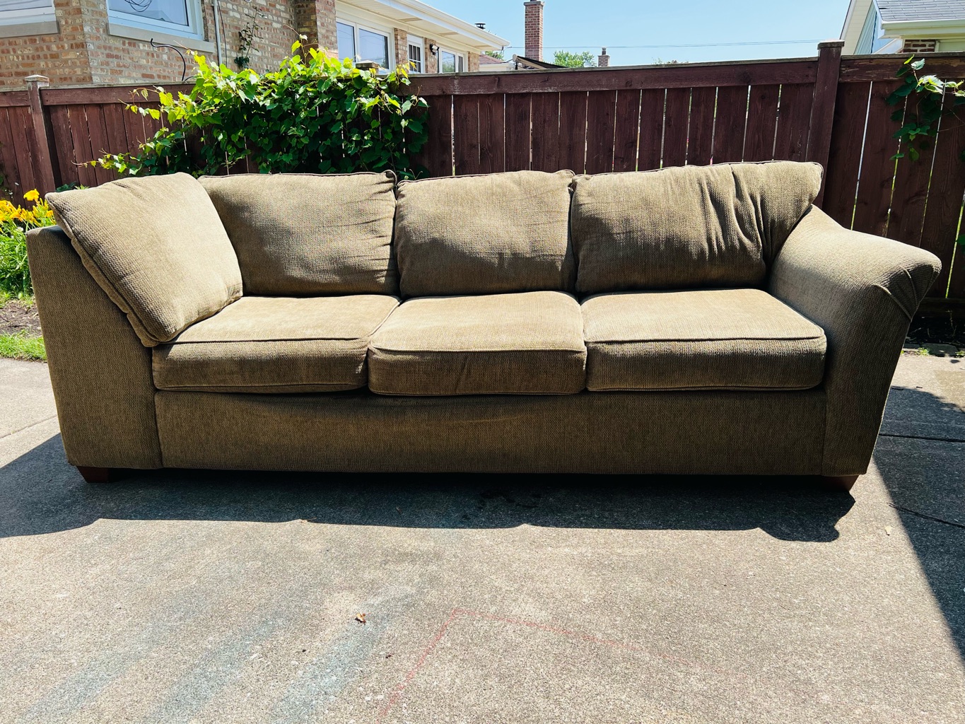 Beautiful MCM Bauhaus Green / Brown 3 Seat Sofa Couch Freebie Alerts