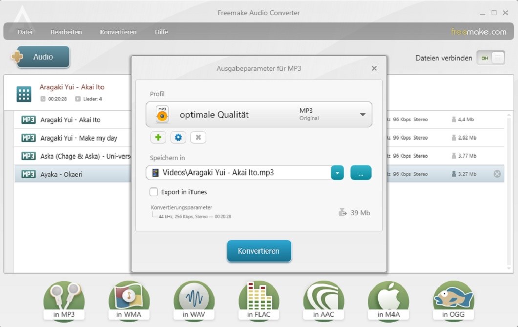 MP3 und Audiodateien kostenlos zusammenfügen Freeware für Musik