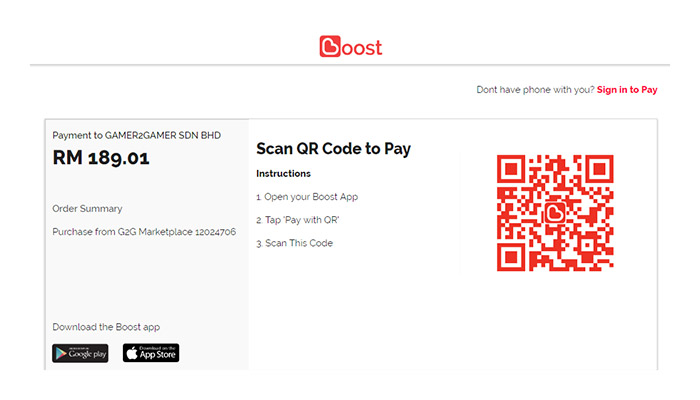 Checkout with Boost eWallet G2G Payment Guide